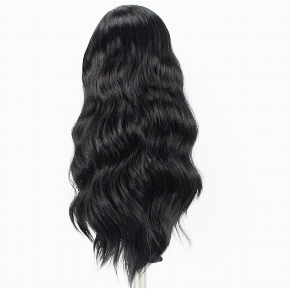 Webster Dài Cơ Thể Mềm Tóc Giả Dành Cho Nữ Đen Đen Tóc Giả Dành Cho Nữ Bên Phần Glueless Ren Mặt Trước Tóc Giả Chịu Nhiệt sợi Tóc