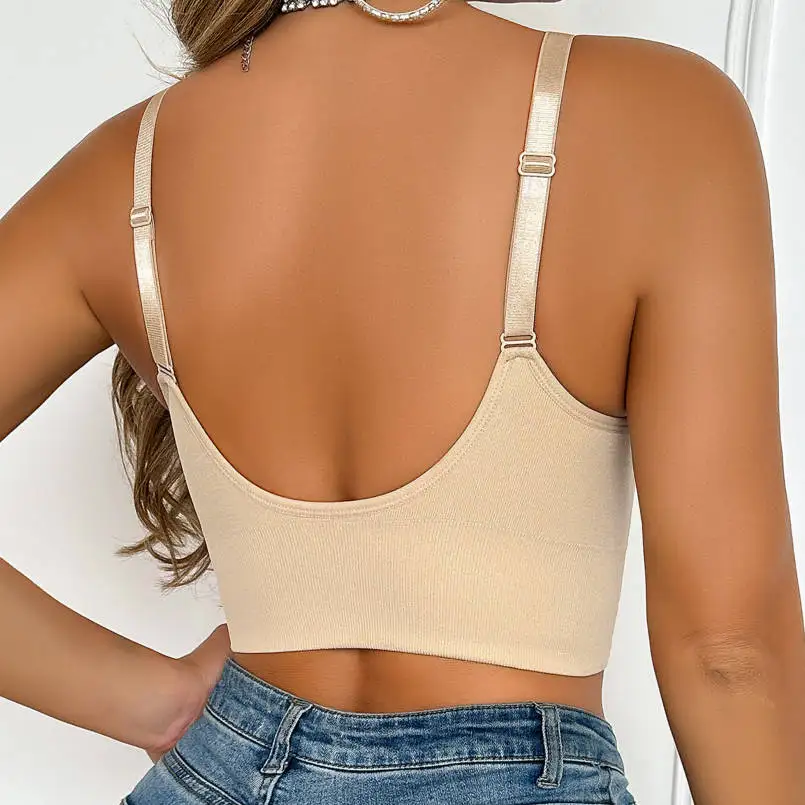 High Quality Women'S Nude Nursing Bra With Wireless Hooks Detachable Padding Comfortable Top Foldable Nursing Bra