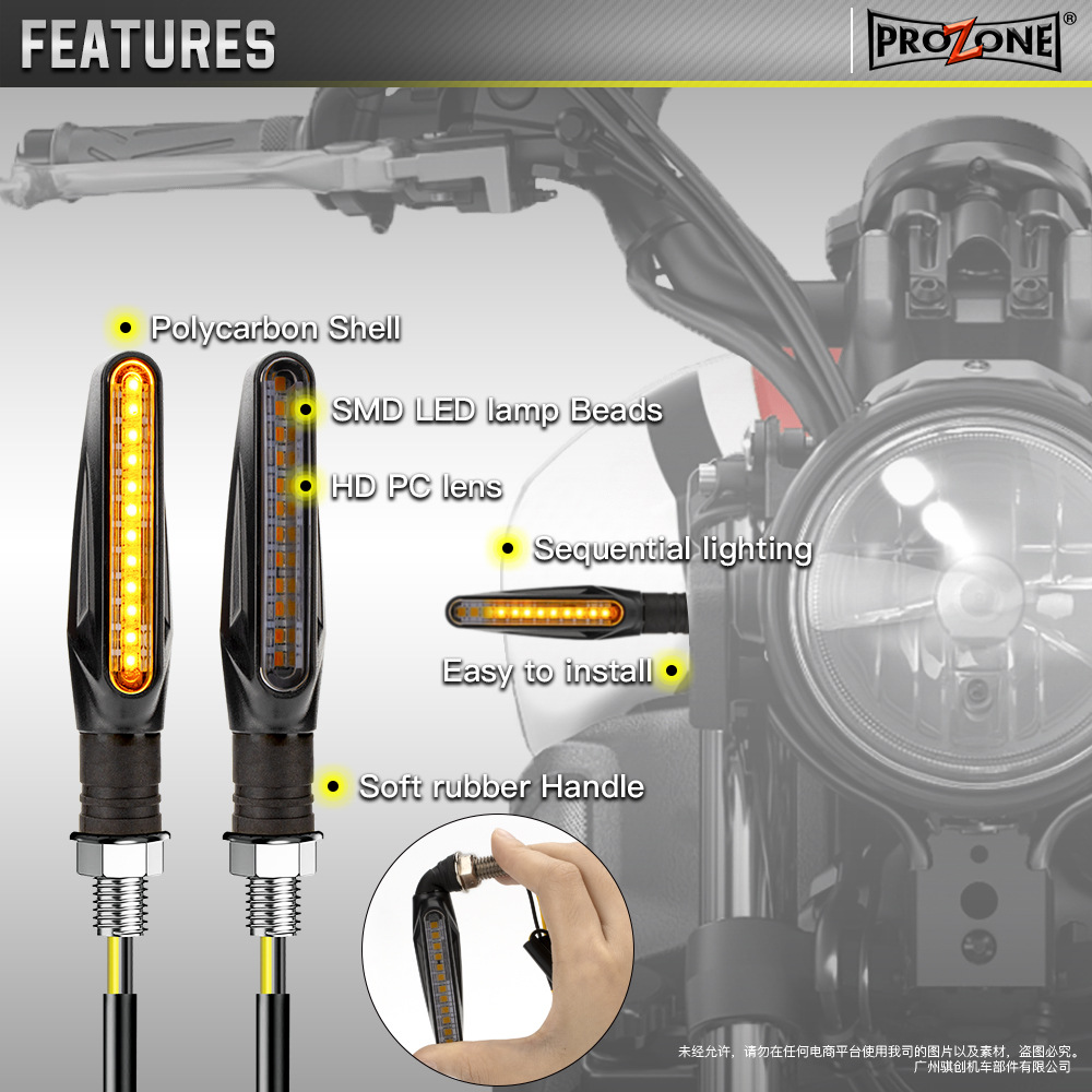 1/2Pcs เหมาะสําหรับรถจักรยานยนต์ต่างๆรุ่นไฟเลี้ยว E24 ไฟ LED 12 SMD ไหลน้ําไฟกระพริบกระพริบหยุดหาง