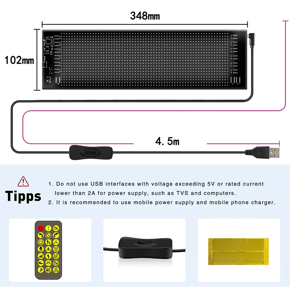Ultradun zacht flexibel reclamelicht Smart Bluetooth LED-scherm Bericht scrollend bord voor winkelautodisplay
