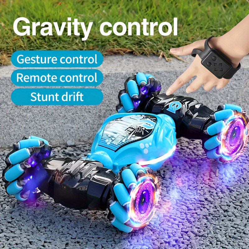 4WD RC Drift Auto mit Musik-LED-Leuchten 2,4 G G Geste Radio Fernbedienung Spray Stunt Auto 360 °   Rotierendes Kletterauto, Spielzeug, Geschenk