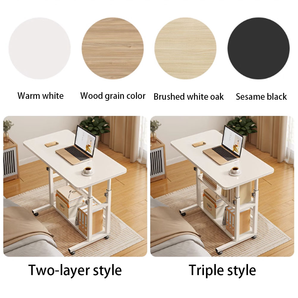 Bedroom Dormitory Movable Bedside Laptop Table Height Adjustable Bedside Table With Wheels Desk Tray Table