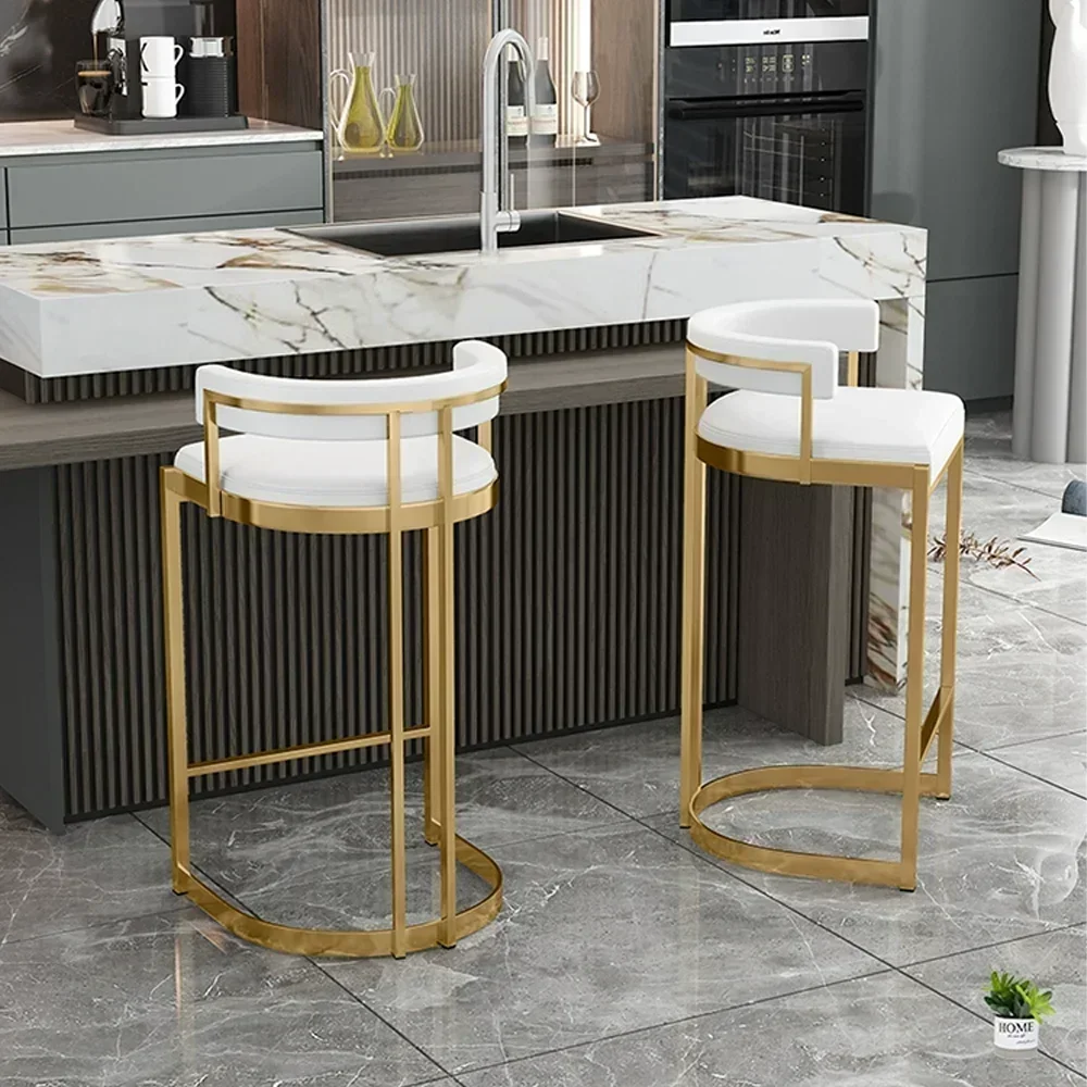 Modern Fabric Folding China Golden White And Gold High Counter Stool Stainless Bar Chair Bar Stool Barstools