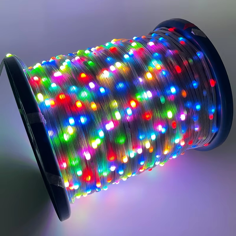 WS2811 LED Strip Lights Black Wire DC5V/12V 10M-100M 1.5cm-10cm Pitch RGB IC Addressable Pixel String Full Color IP67 3Pin