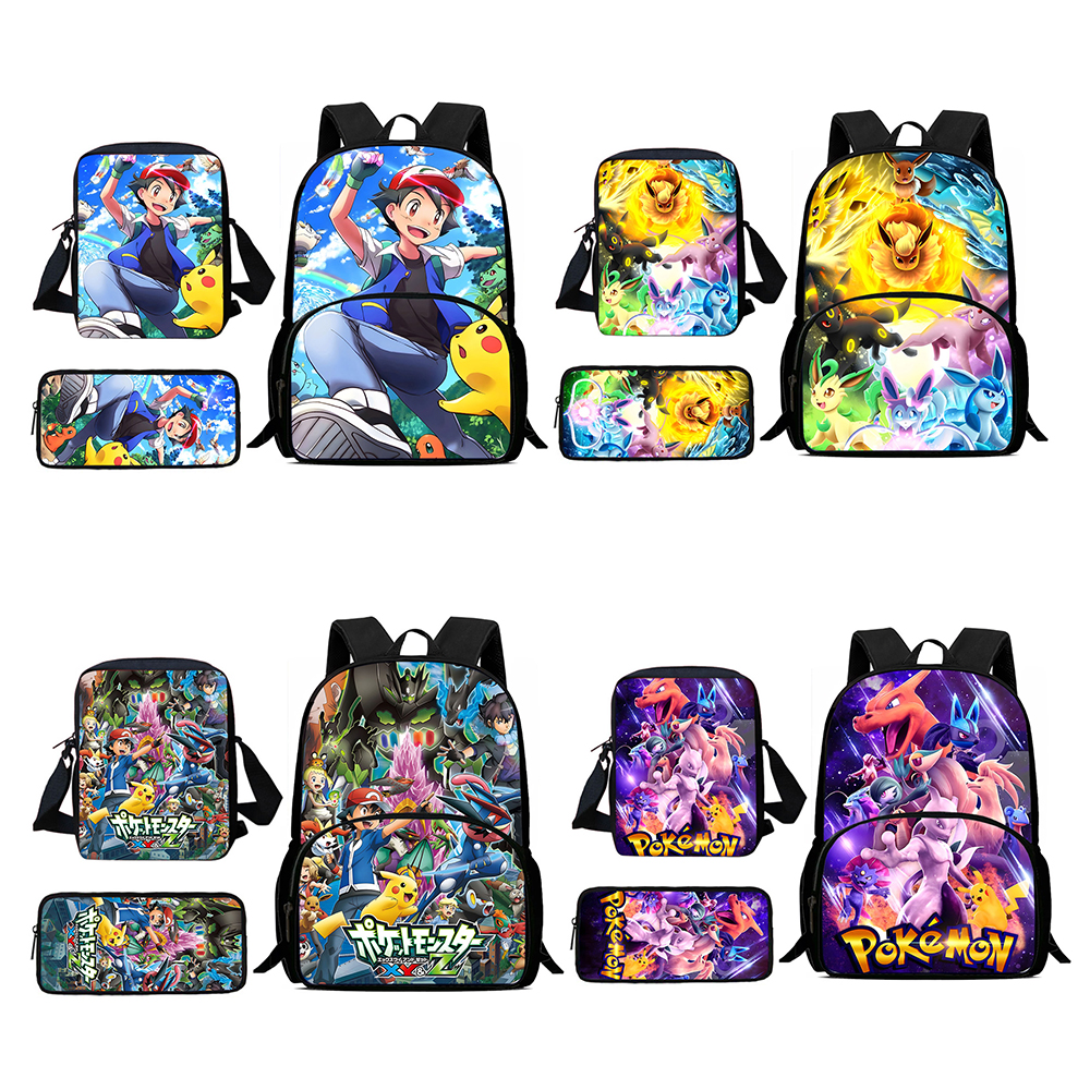 Kinder rucksäcke niedlichen Anime Pikachus Umhängetasche Bleistift Fall Schüler große Kapazität Schult aschen für Jungen Mädchen bestes Geschenk