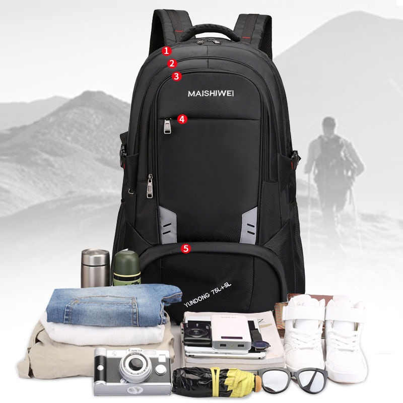 Mochila para laptop de 20 polegadas, masculina, 60 l, 80 l, grande capacidade, mochila de viagem para homens e mulheres, mochila de negócios de qualidade, bolsa de viagem oxford