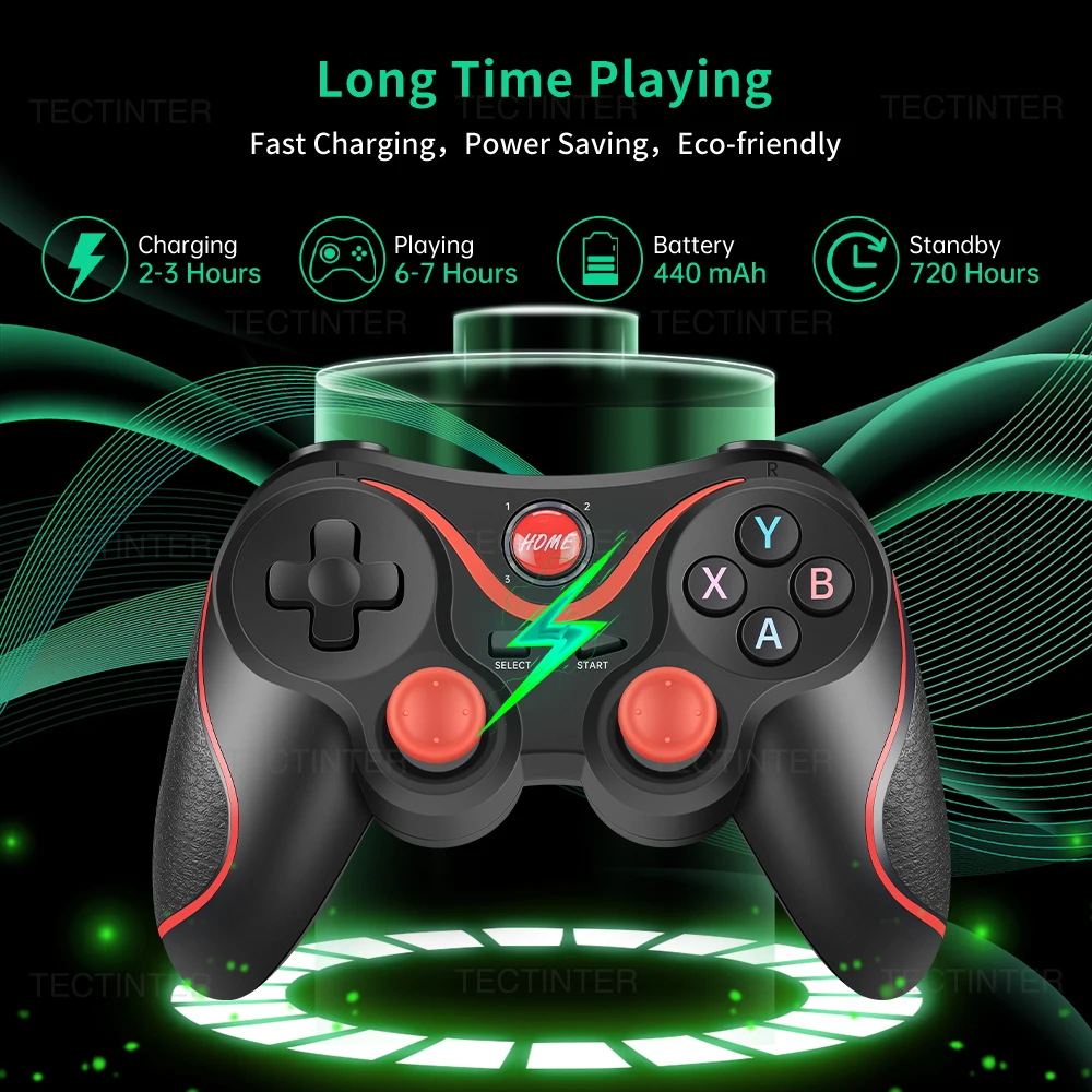 Terios t3 x3 joystick sem fio gamepad controlador de jogo para ps3/ios telefone/tv caixa para nintendo switch acessórios