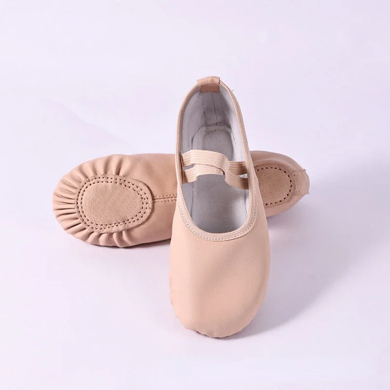 Pantofole da balletto da donna per donna Danseuse Ballerine professionali in pelle PU per ragazze Bambini Scarpe da ballo per bambini con suola morbida
