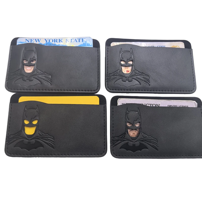 1 stks lederen vleermuis ID-kaarthouder geval portemonnee gepersonaliseerde superheld masker kaarthouder cadeau