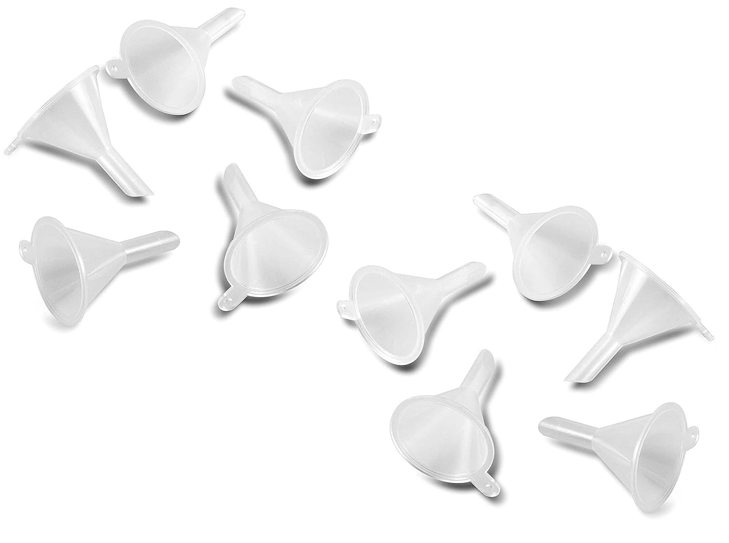 10 sztuk Mini lejek do napełniania pustych butelek narzędzie do pakowania do podróży plastikowe Mini małe lejki do perfum w płynie Essential