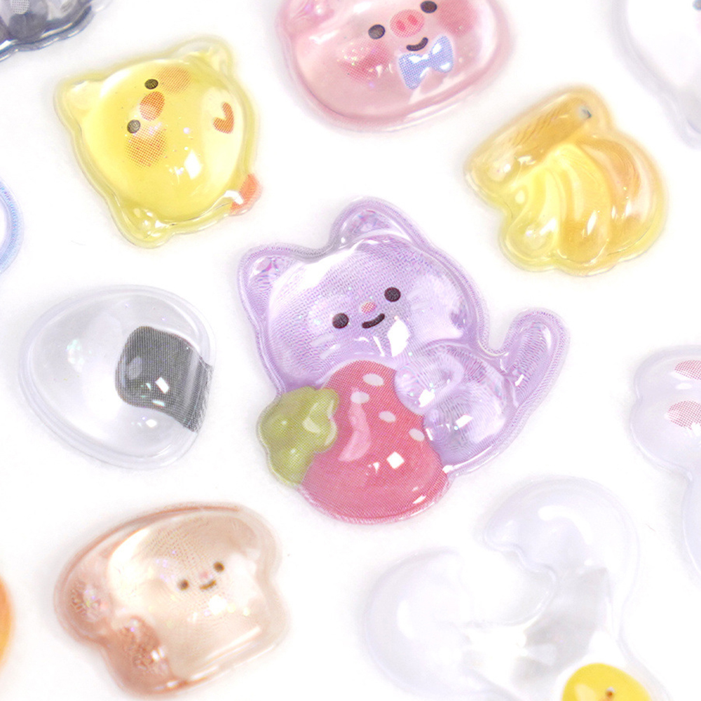 Creative Candy Ghost Rabbit Drop 3D Relief Stickers Scrapbooking Diy Diary Stationery Sticker Decor Cute Aesthetic Stickers