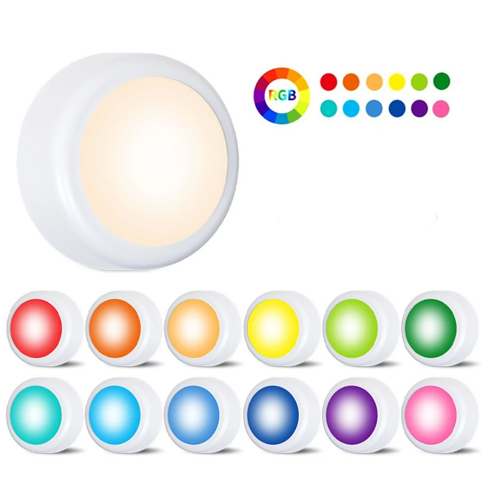 Oświetlenie LED pod szafką z pilotem Bezprzewodowa lampka nocna RGB zmieniająca kolor do oświetlenia szafy w kuchni