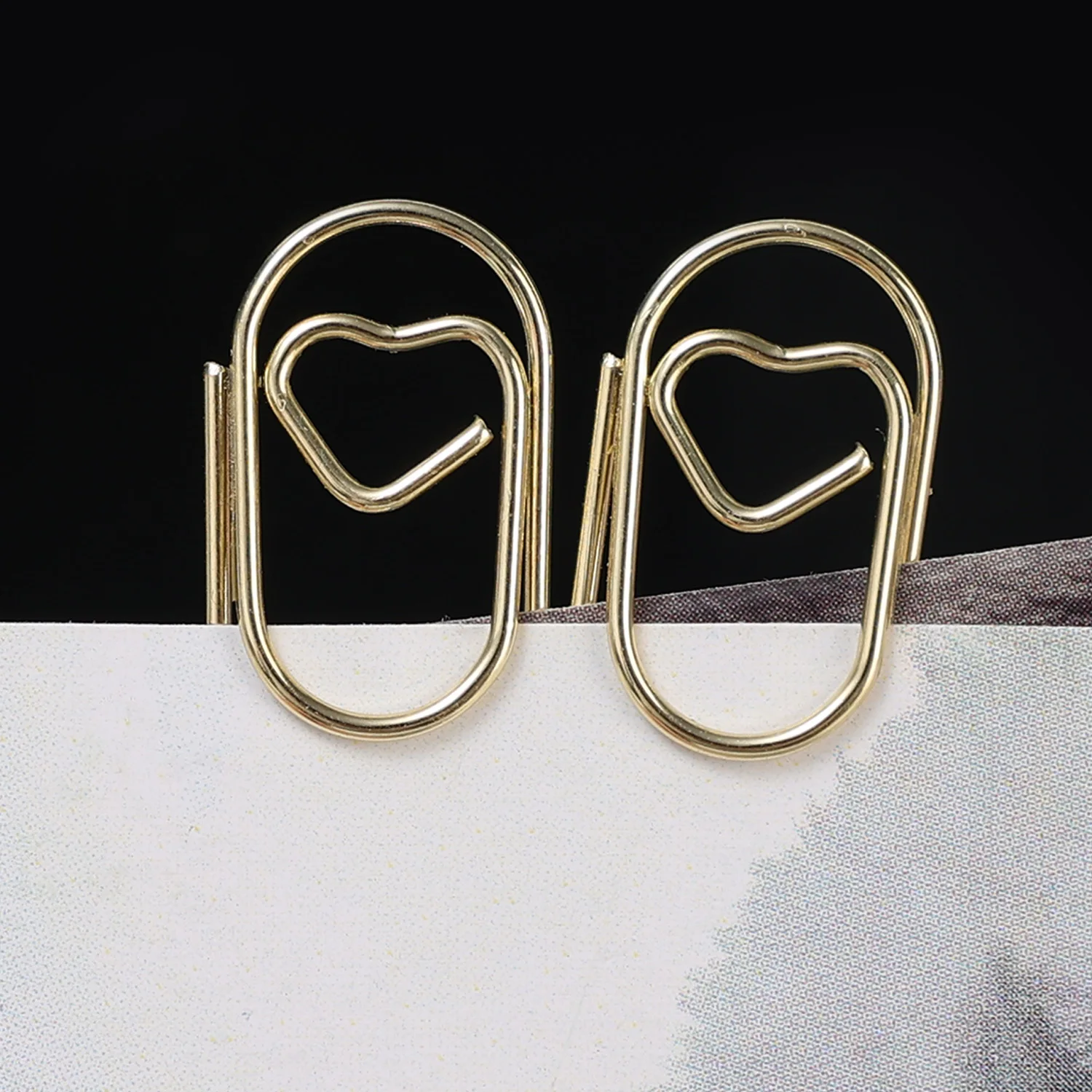 Creative Mini Love Heart Paper Clips Paperclip Card Photo Tickets Holder Binder Clamps For Notebook Planner Bookmarks Clip