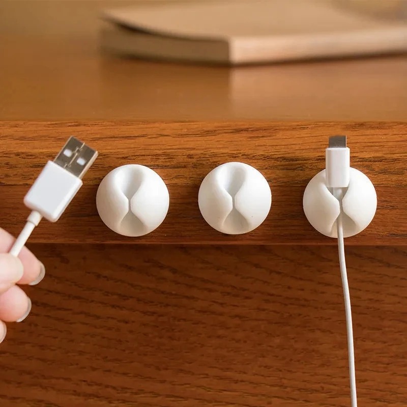 粘着ケーブルクリップ シリコンケーブルオーガナイザー デスクトップ壁充電コード イヤホンライン マウス管理 USB データケーブルホルダー