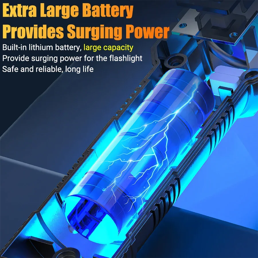 Superhelle LED-Taschenlampen, leistungsstarke wiederaufladbare Batterie, Display-Taschenlampe, taktische Zoom-Taschenlampe, Outdoor-Camping, Angellampe