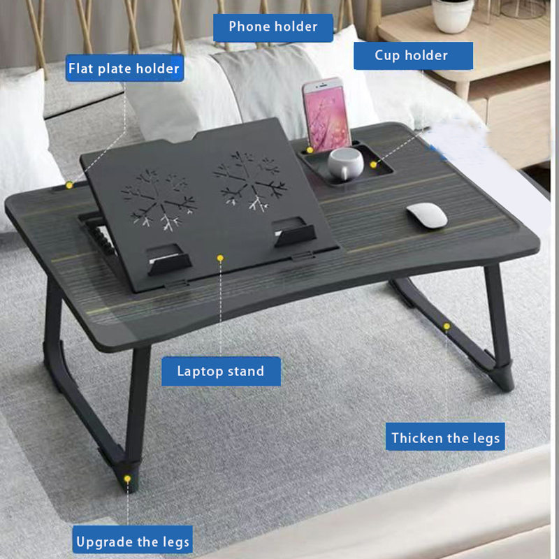 Tavolo per computer Tavolo per laptop Letto Scrivania per ufficio Staffa di regolazione dell'altezza pieghevole a 6 velocità
