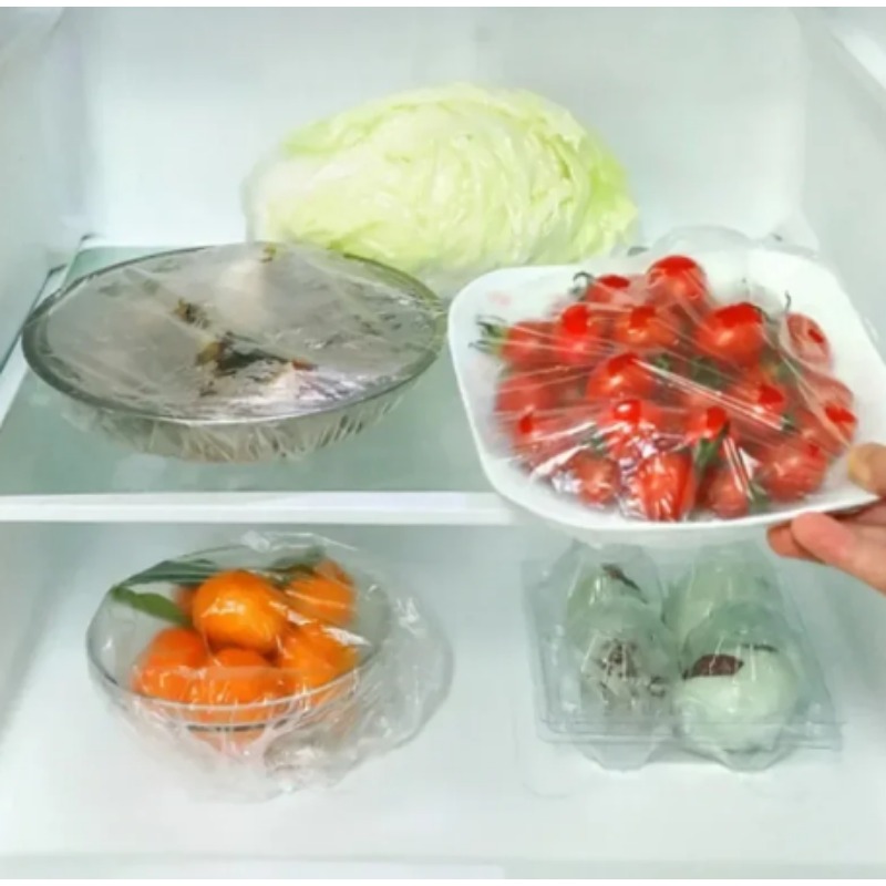 Disposable Food Covers Fresh-keeping Food Cover Plastic Colorful Elastic Wrap Lid Plate Kitchen Nylon Packaging Bags Storage Bag