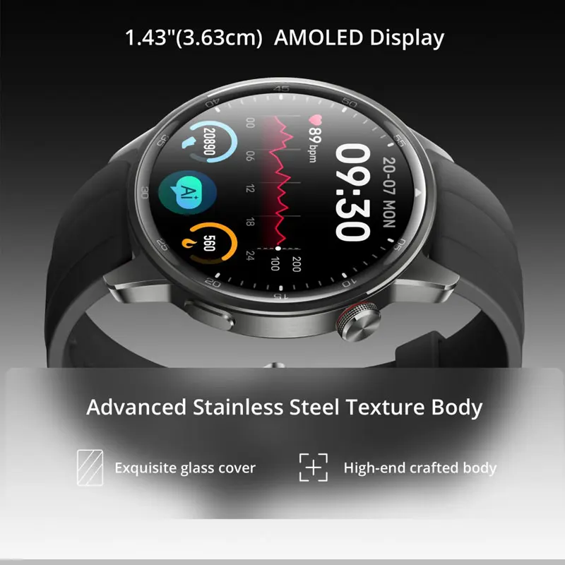 Global Version realme Watch S2 Smart Watch 1.43'' AMOLED Display 20 Days Battery Life Spuer AI Engine IP68 Waterproof Smartwatch