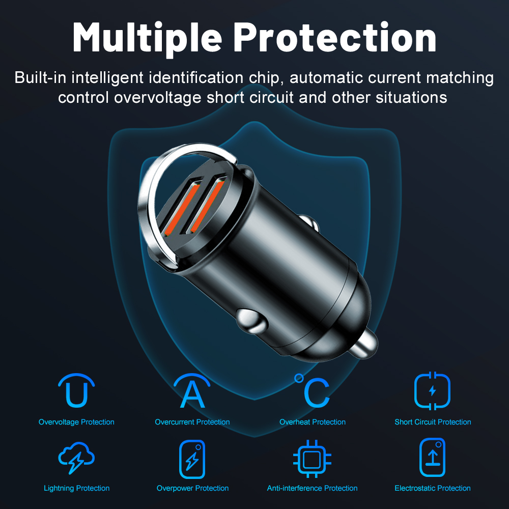 Mini 200W PD QC Pull Ring Fast Charging Car Charger USB C Car Phone Charger Adapter For iPhone 13 12 Xiaomi Samsung Huawei