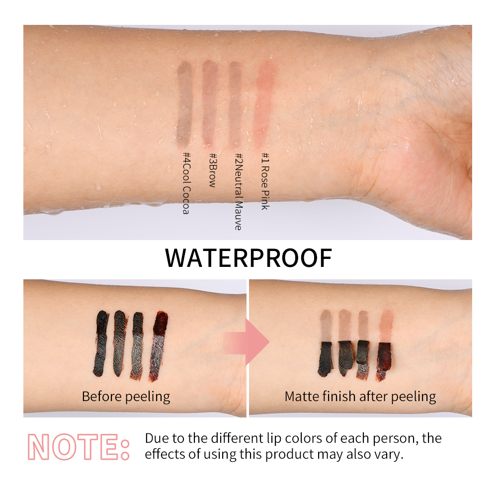 Delineador de labios impermeable, tatuaje, brillo de labios, tinte de labios mate de larga duración, contorno marrón, cosmético de manchas de labios