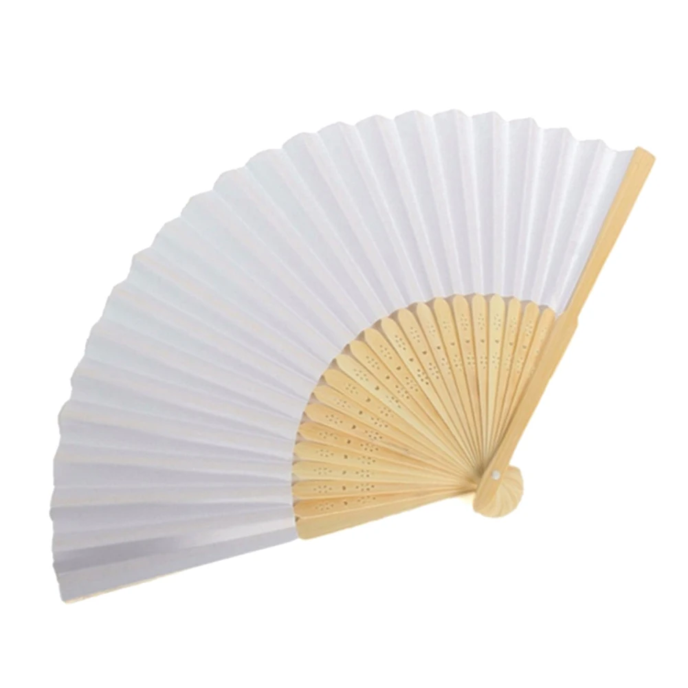 1-50PCS Papier Bamboe Opvouwbare Handventilator Bruiloft Gepersonaliseerde Fans Party Decor Art Craft DIY Opvouwbare ventilator voor Bruiloft Decor