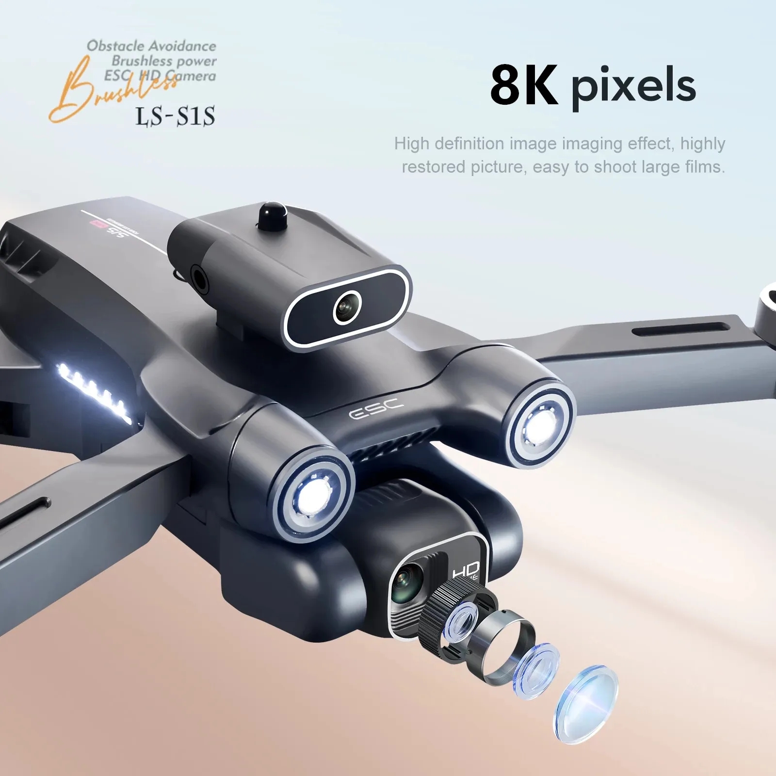 新しい S1S ミニドローンカメラ 8K プロフェッショナルブラシレスモーター Dron 障害物回避 HD デュアルカメラ折りたたみ Quadcopter おもちゃ