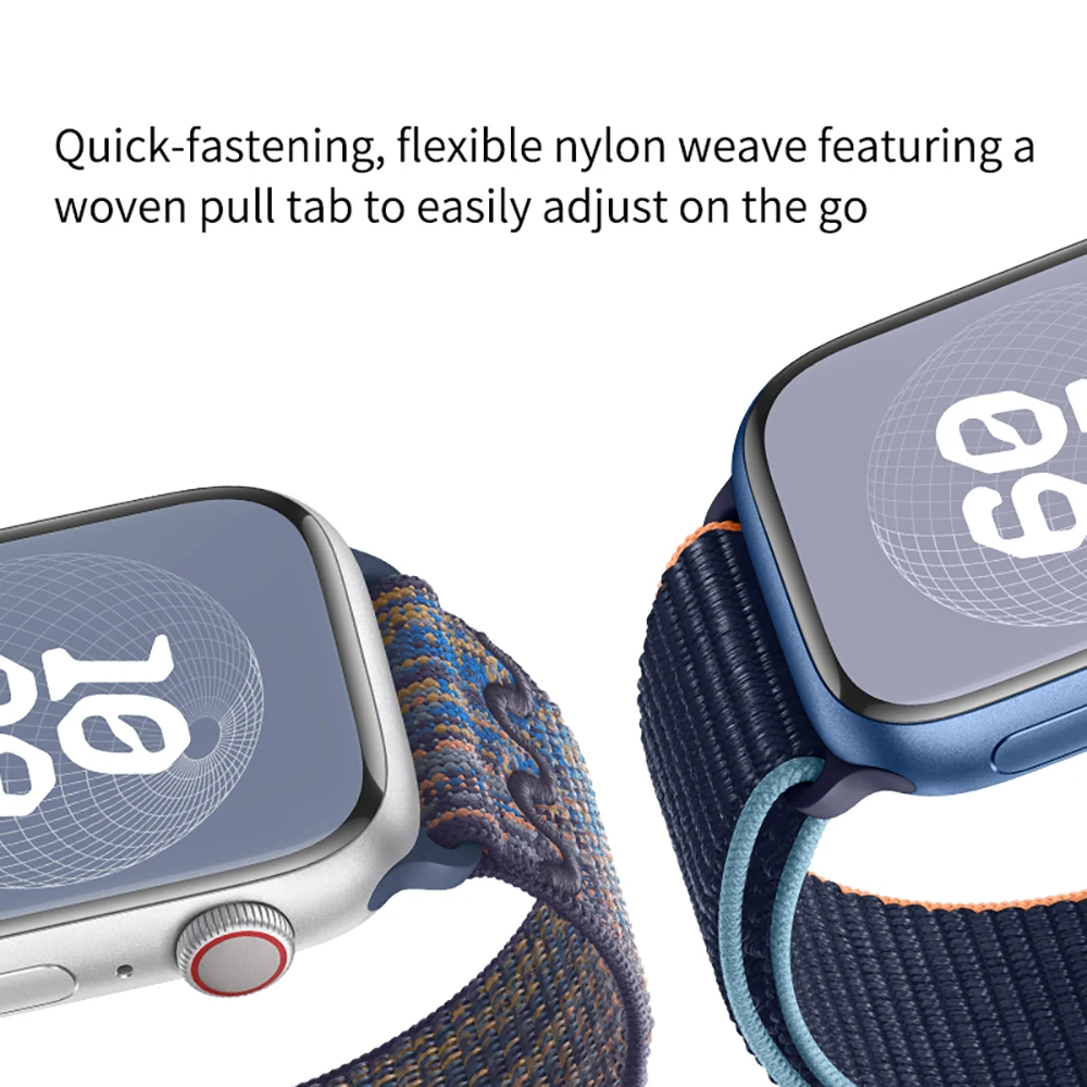ไนลอนกีฬาสําหรับ Apple Watch Band 49 มม.45 มม.44 มม.42 มม.41 40 มม.38 มม.สร้อยข้อมือ Correa สําหรับ IWatch 9 8 7 6 5 4 3 SE Ultra 2