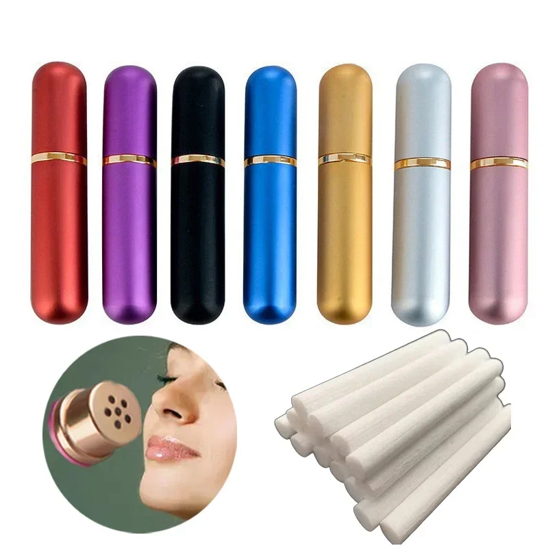1 Máy Tính 5Ml Nhôm Nhiều Màu Máy Xông Hút Mũi Trắng Cao Cấp Cotton Bấc Xông Phòng Kim Loại Đế Hít Cho Tinh Dầu