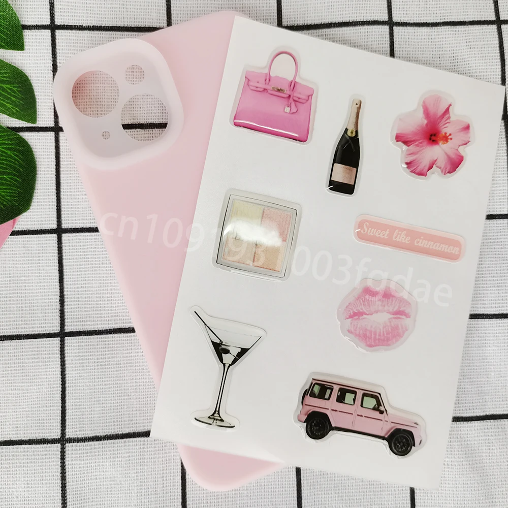 ส่วนบุคคล 3D เคสโทรศัพท์โดมสติกเกอร์อีพ็อกซี่เรซิ่นที่กําหนดเอง iPad ป้ายซิลิโคนตกแต่งคริสตัลเจลโลโก้เยลลี่น่ารัก DlY รูปร่าง