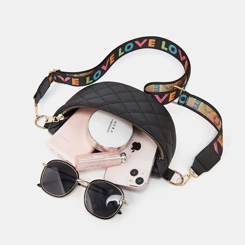 Bolsa de cintura para mulheres bolsa transversal diagonal de grande capacidade multifuncional e elegante bolsa de ombro