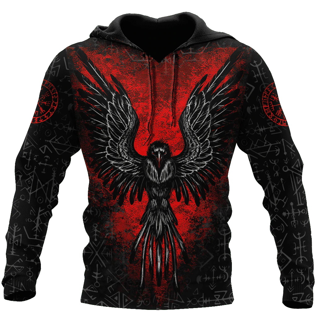 Übergroßes Tattoo Skeleton Cross Terror Red 3D-gedrucktes Herren-Kapuzenpullover, lässige Trainingsanzüge, Rabe, Bad Wolf, Tierkleidung