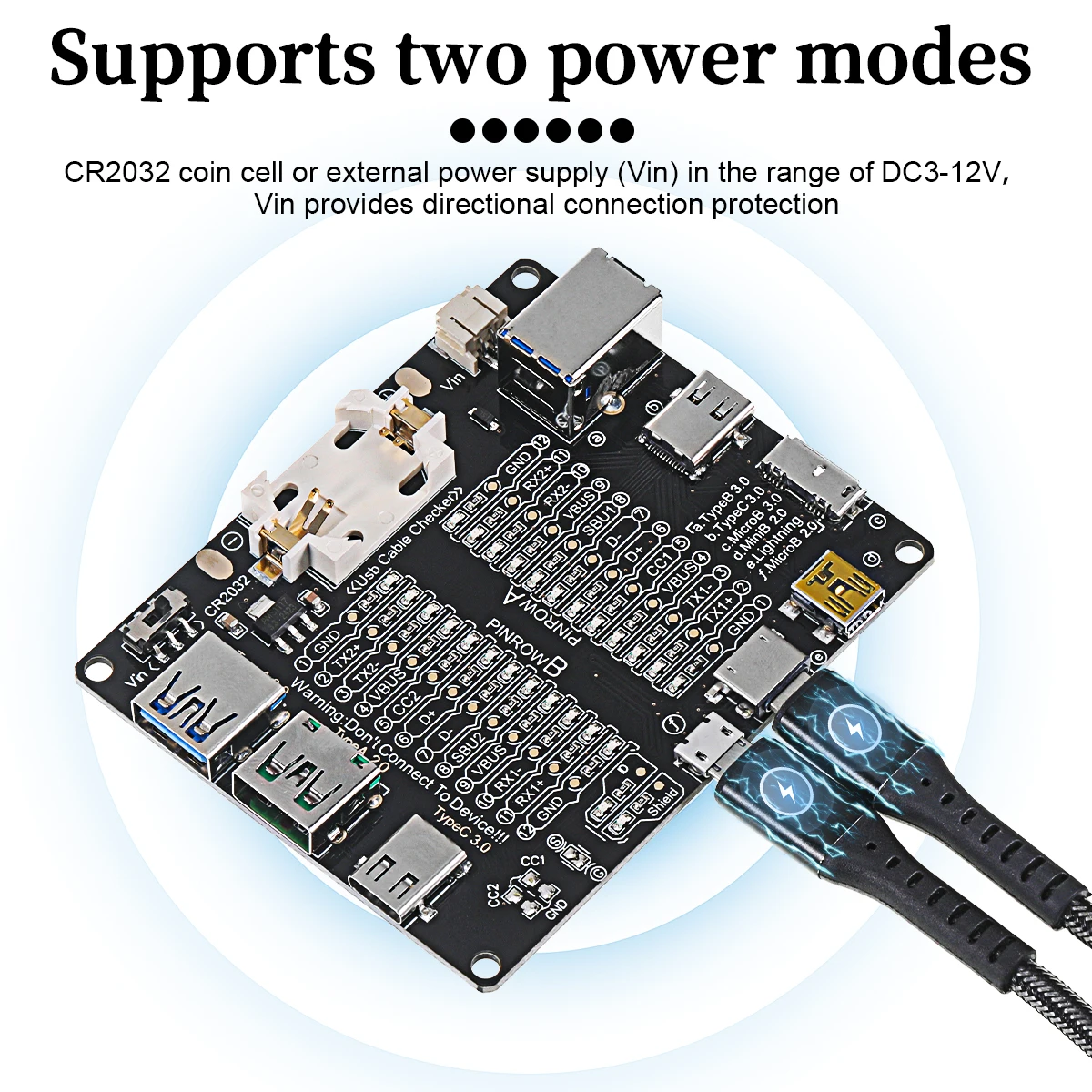 Probador de Cable USB tipo C tipo B, placa de prueba de interruptor de Micro cortocircuito, detección de análisis de Cable de datos para placa de prueba iOS y Android