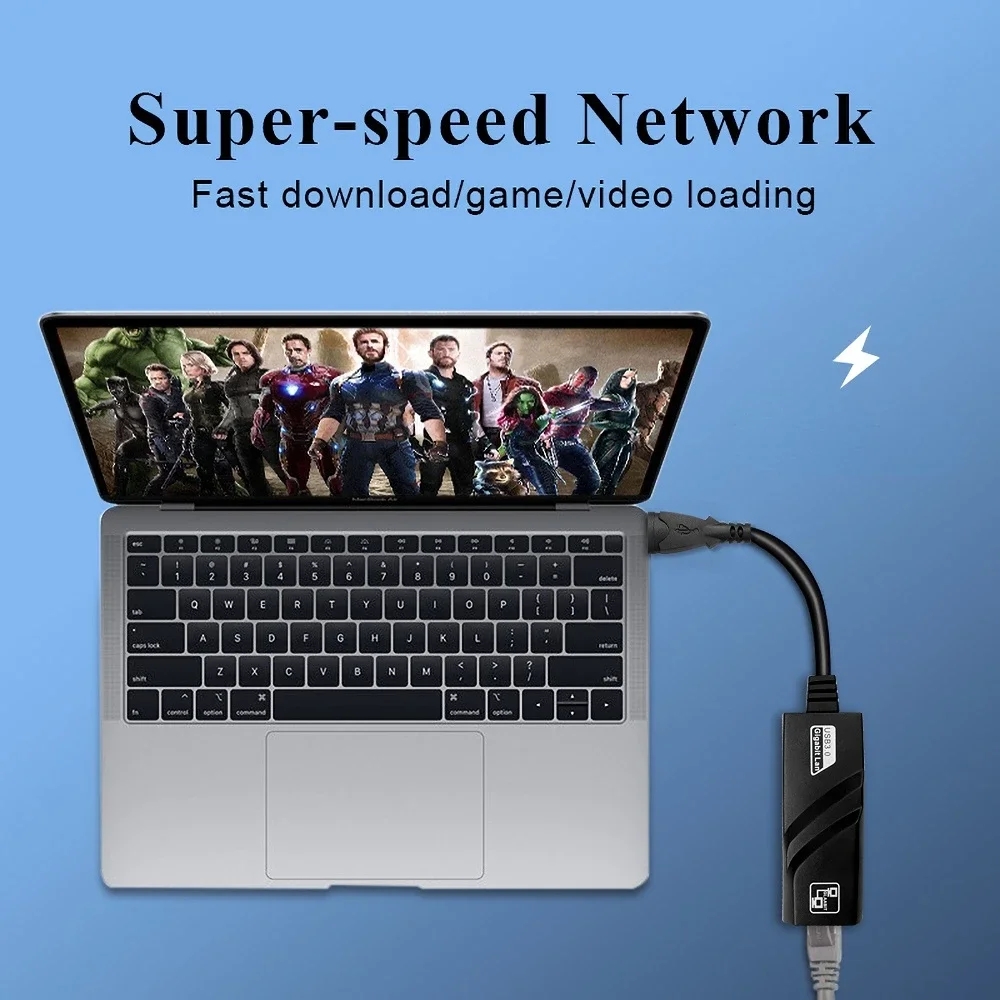 Adaptador USB 3,0 con cable USB TypeC a Rj45 Lan Ethernet, tarjeta de red RTL8153 para PC, Macbook, Windows y portátil, 10/100/1000Mbps