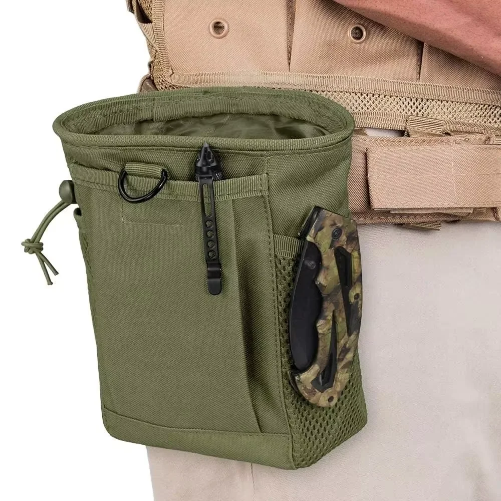 Molle Dump Pouch, นิตยสารล่าสัตว์ Recovery Pouch Drawstring กระสุนกระเป๋าเข็มขัดเอว Fanny Pack ปรับ Holster กระเป๋า