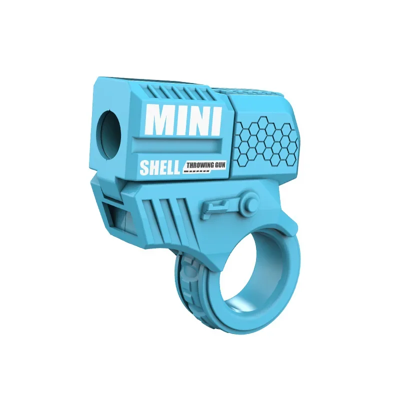 MINI แหวนปืน SHELL-Ejecting ปืนของเล่นผู้ใหญ่ Fidget ของเล่น Hand SPINNER 2 ปลอกเปลือก 10 กระสุนความเครียดบรรเทาของเล่นของขวัญ