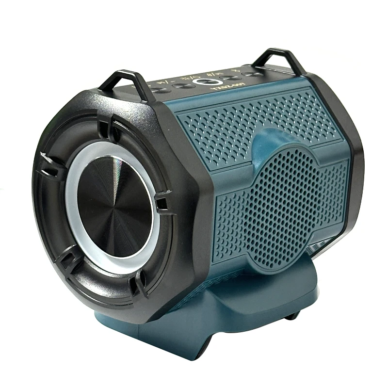Alto-falante Bluetooth para Makita 18V Bateria de íon-lítio com porta USB tipo C Alto-falante pequeno sem fio para trabalhos, casa e festas