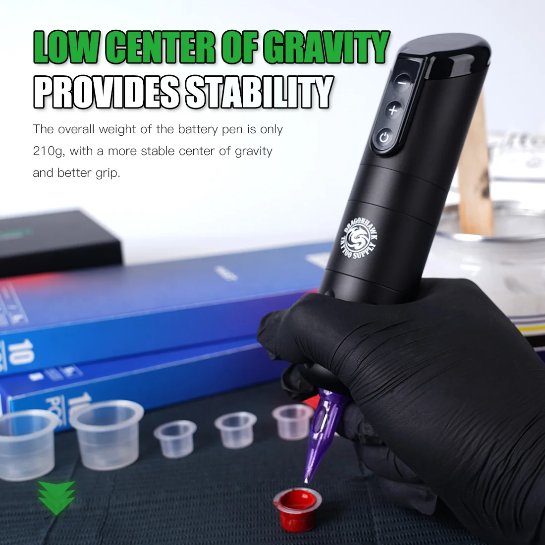 Dragonhawk X2 ワイヤレスタトゥーマシンペン大容量バッテリーボディアート永久アクセサリー初心者タトゥー供給