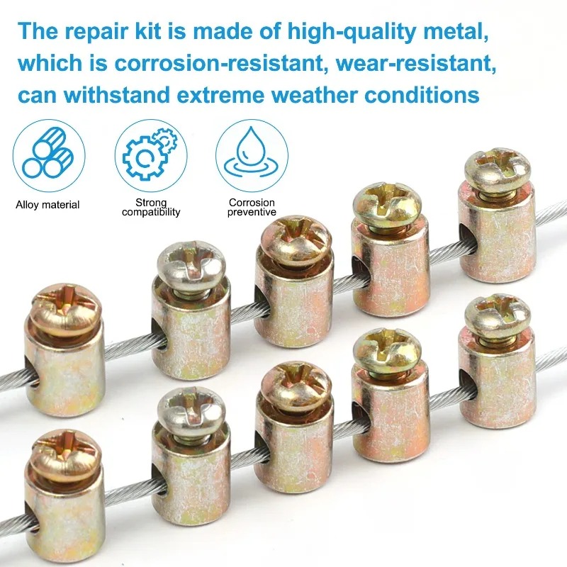 Clipe de cabo de acelerador para motocicleta, braçadeira de extremidade de cabo de freio e embreagem sem solda para atv go kart scooter kit de reparo de bicicleta