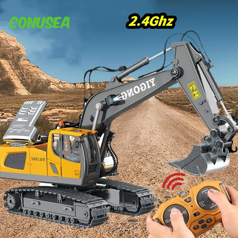 Rc Excavator Bulldozer รถบรรทุกของเล่นเด็ก 2.4G รีโมทคอนโทรล Dumper วิศวกรรมยานพาหนะรถแทรกเตอร์ Crawler ของขวัญวันเกิดเด็ก