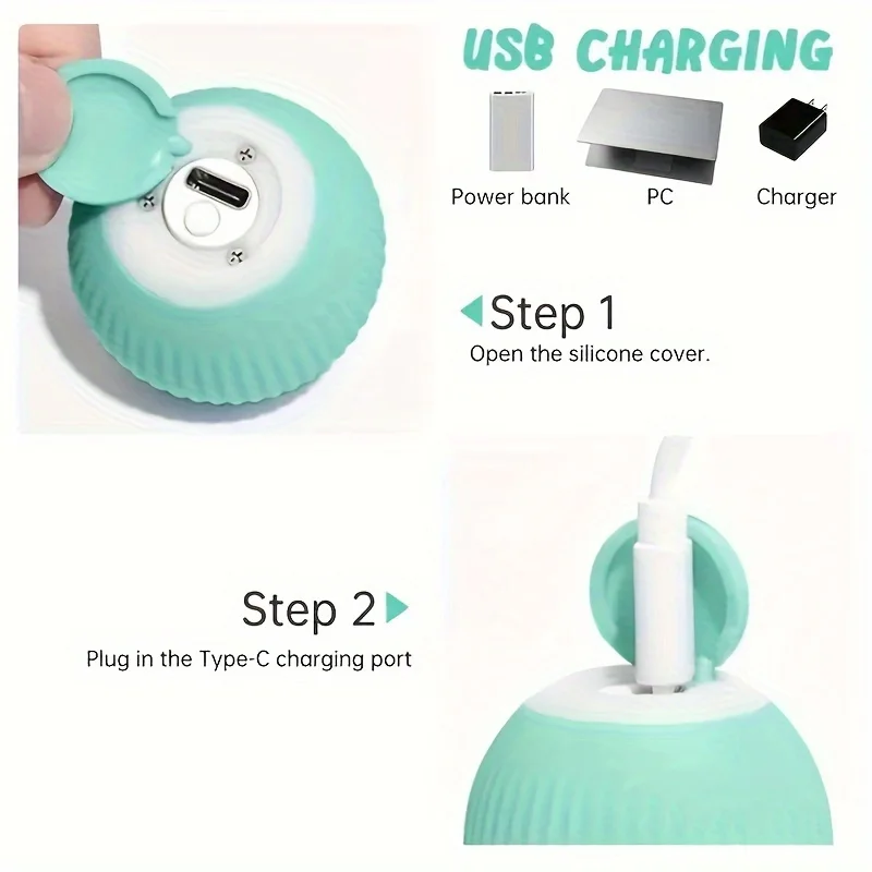 Automatic Moving Dog Toy Ball Smart USB Jumping Rotating Interactive Dog Chew Toy Ball for Puppy Ball Toys