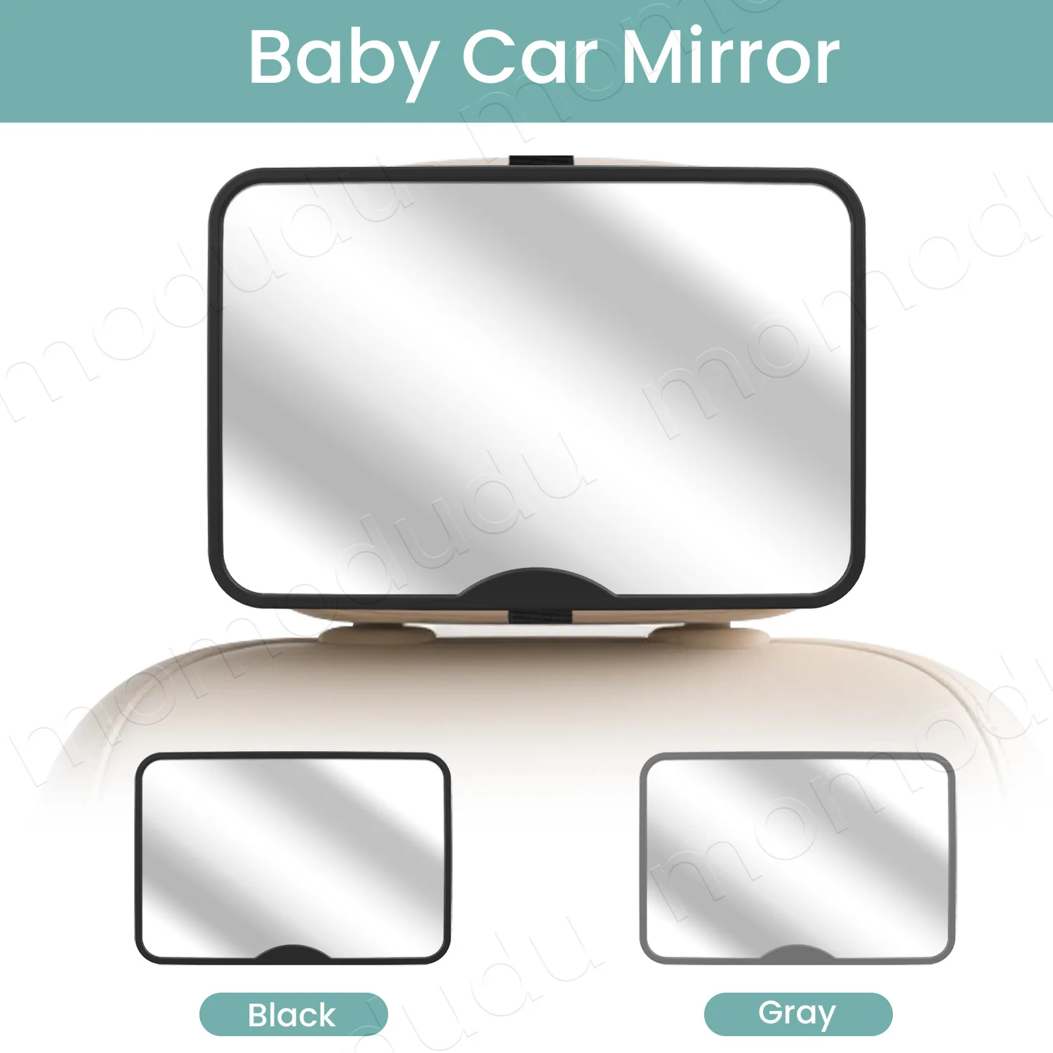 Espelho para banco traseiro de carro, tamanho grande, anti-uv, à prova de estilhaços e visão super clara, fácil de instalar, cabe na maioria dos carros
