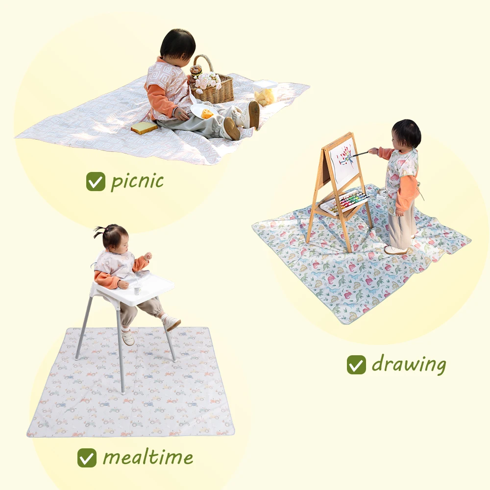 Elinfant 1 PC เก้าอี้สูงเด็ก Splat MAT แบบพกพาเก้าอี้รับประทานอาหารเด็ก MAT กันน้ํารั่วไหล MAT Anti-SLIP Protector Splash MAT