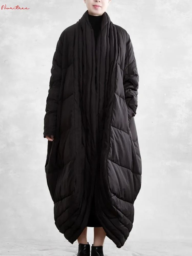 เสื้อโค้ทเสื้อขนเป็ดขนเป็ดหนาสำหรับผู้หญิง, เสื้อโค้ทขนเป็ดกันหนาวแขนค้างคาวโอเวอร์ไซส์ให้ความอบอุ่น wy1814