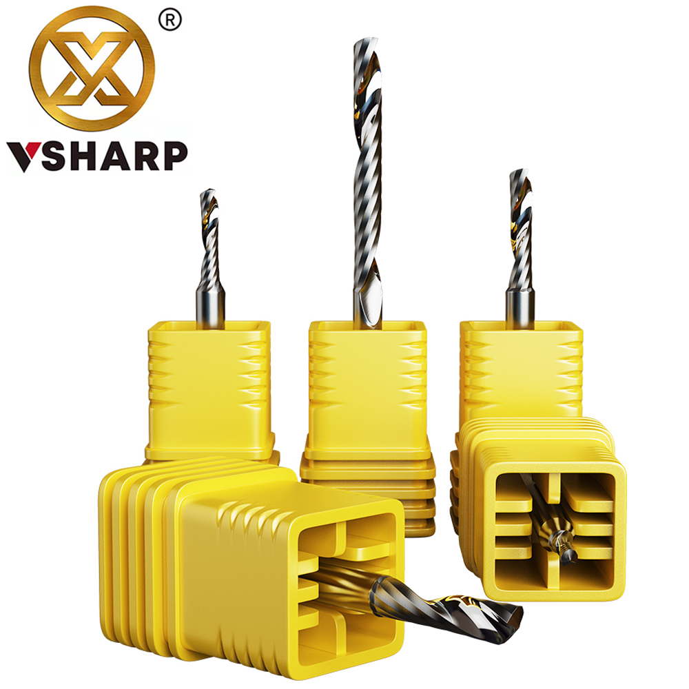 1 Đàn Xoắn Ốc Dao Phay Tungsten Carbide Khắc Router Bit CNC Dụng Cụ Acrylic Gỗ MDF 3.175 4 6 8mm Vỏ Cấp Cối Xay