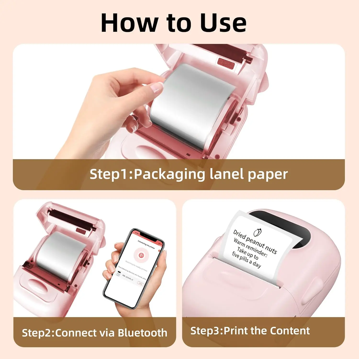 Marklife P50 zelfklevende stickerprinter Handheld Bluetooth thermische printer Label Maker Machine Inktloos voor IOS Android-telefoon