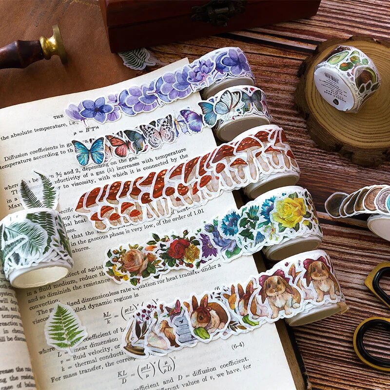 100 PCS/ม้วนการ์ตูนรูปพิเศษ Washi เทปสติกเกอร์สัตว์น่ารัก DIY คู่มือวัสดุ