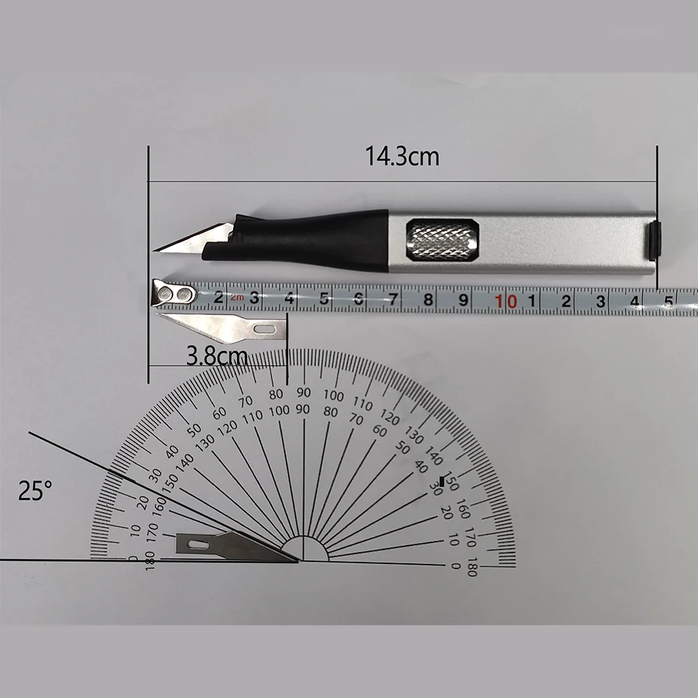 Pen-shaped DIY Aluminum Handle Carving Knife Comes with 5 Horseshoe Art Blades That Can Be Replaced by Yourself