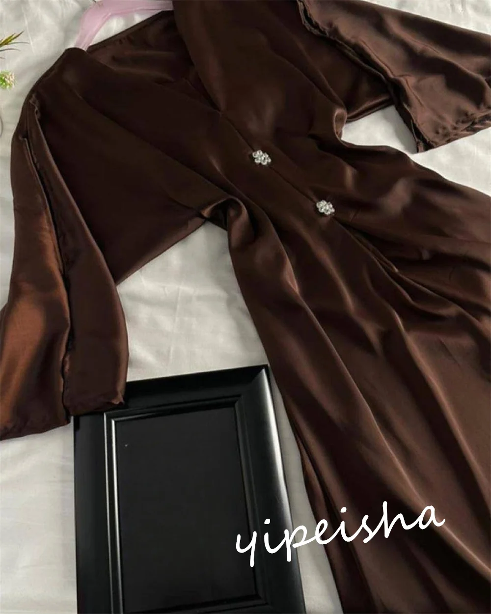 Personalizado jiayigong clássico estilo moderno formal noite com decote em v a linha beadings vestidos de ocasião sob medida
