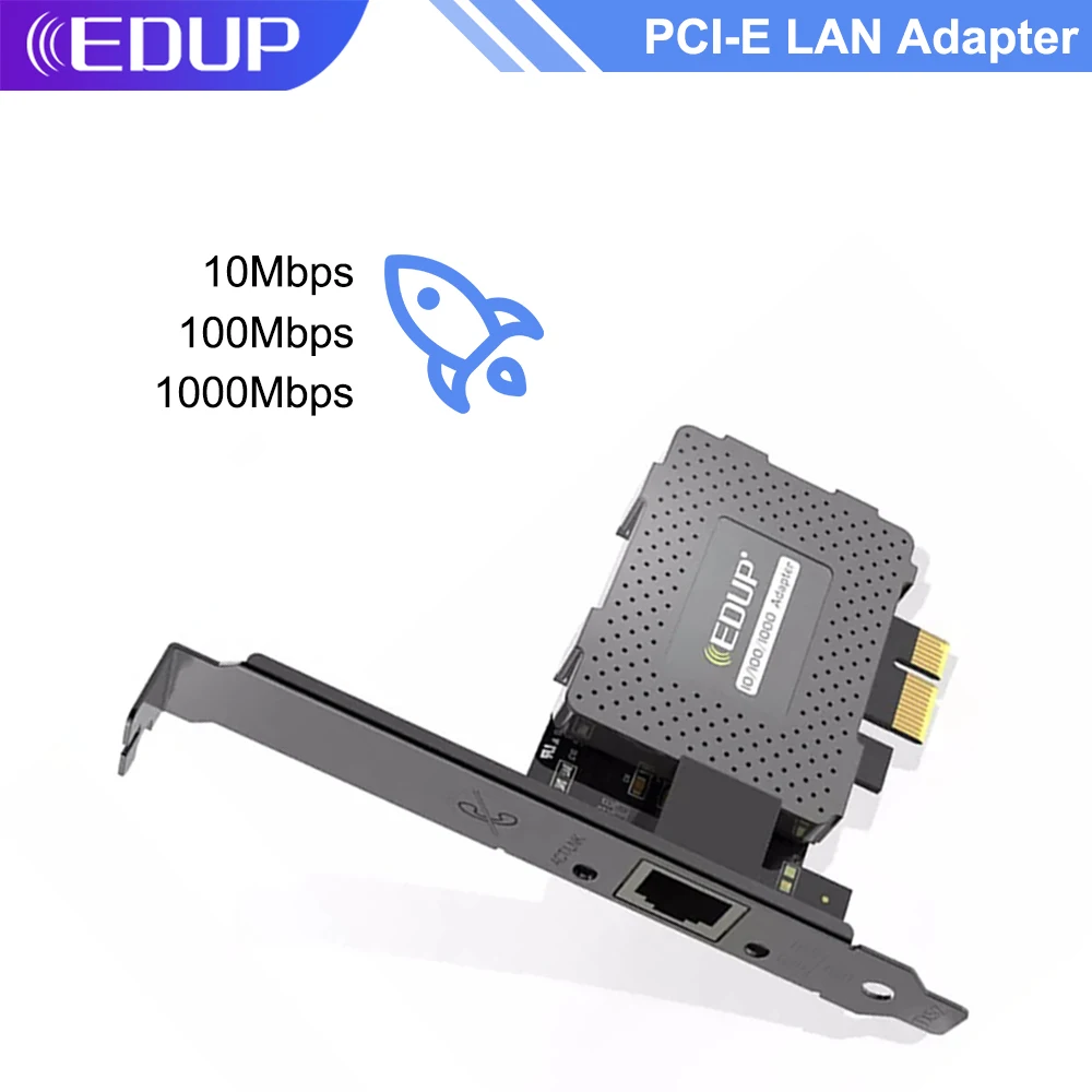 Сетевая карта EDUP 9602GS 10 м/100 м/1000 Мбит/с Gigabit Ethernet PCI Express RJ45 LAN-адаптер PCIe Converter для настольного ПК