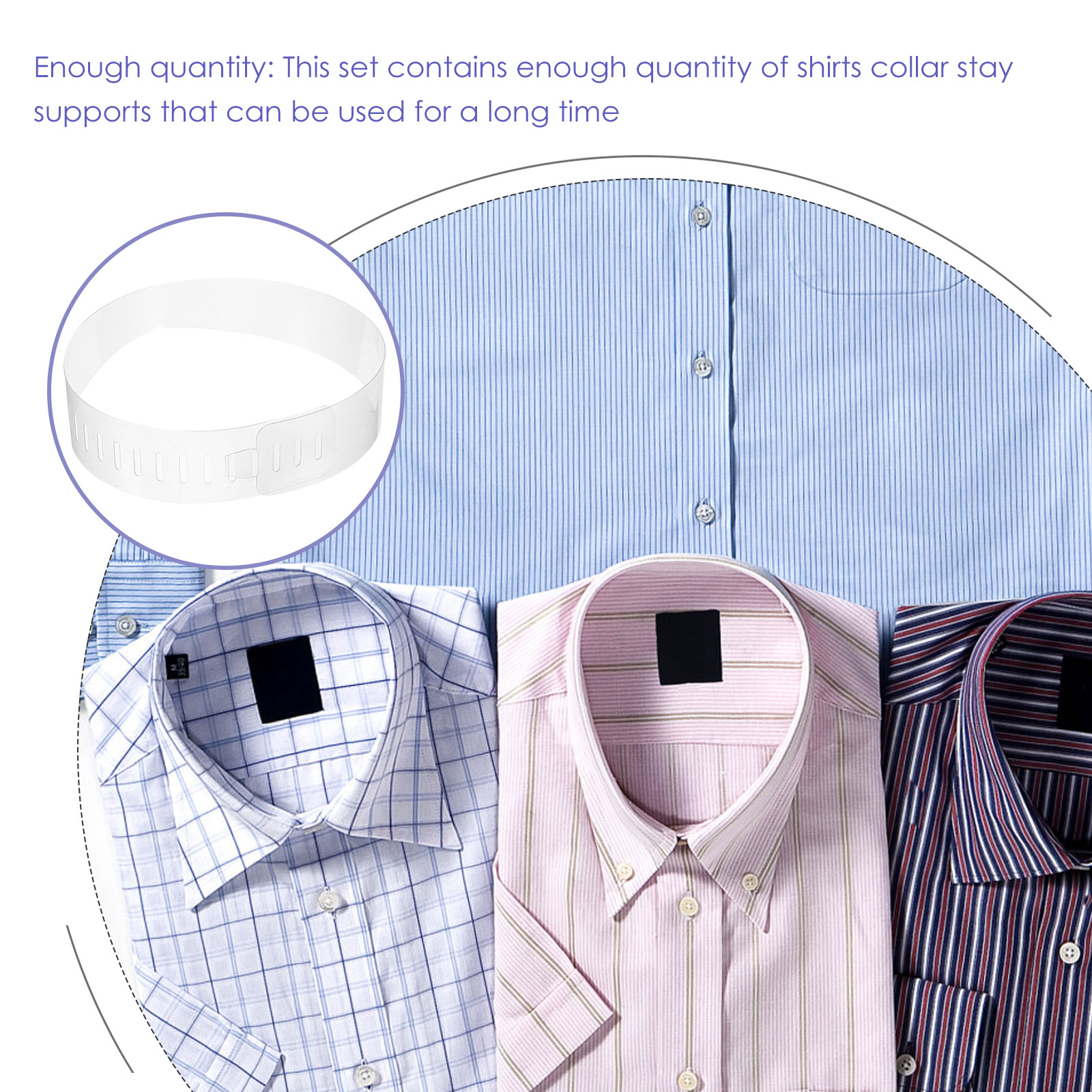 100 шт., прозрачный пластиковый воротник рубашки из ПВХ, регулируемые вставки для мужчин, рубашки, принадлежности для воротников